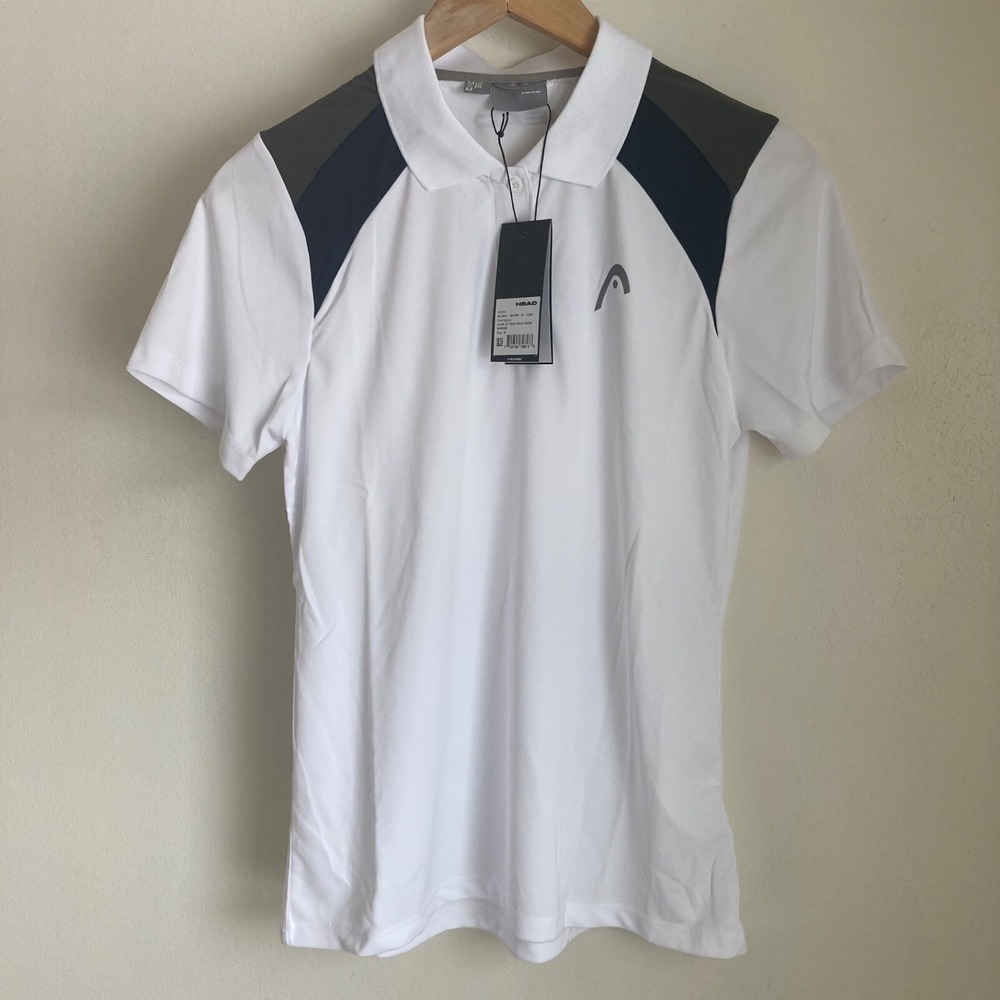 HEAD Club 22 Tech Polo Shirt Womens Medium White Tennis Golf Activewear